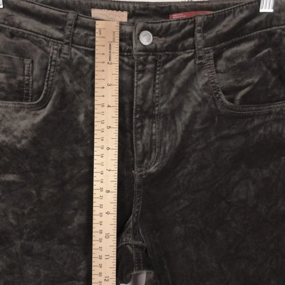 Anthropologie Pilcro Women’s Demilune Boot Velvet Flare Jeans MOSS Size 31‎